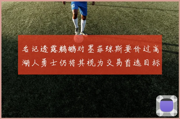 名记透露鹈鹕对墨菲琼斯要价过高湖人勇士仍将其视为交易首选目标